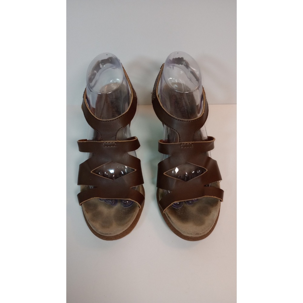 LifeStride Harbor Women Brown Strappy Wedge Sandal Size 8